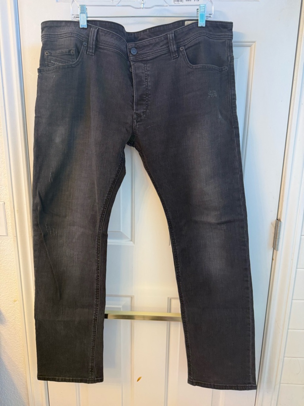 Diesel Men's Black Slim Fit Jeans